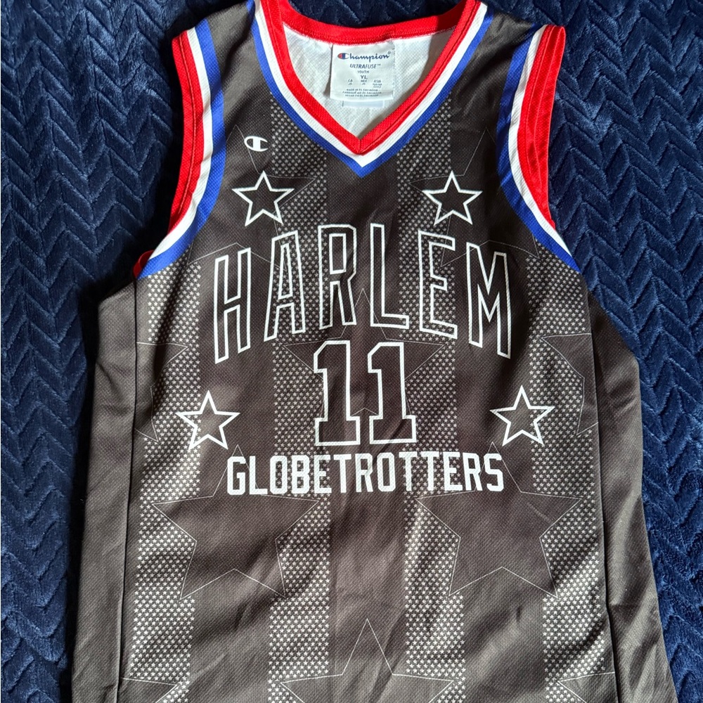 Champion Harlem Globetrotters Kids Jersey - Black, Red, Blue